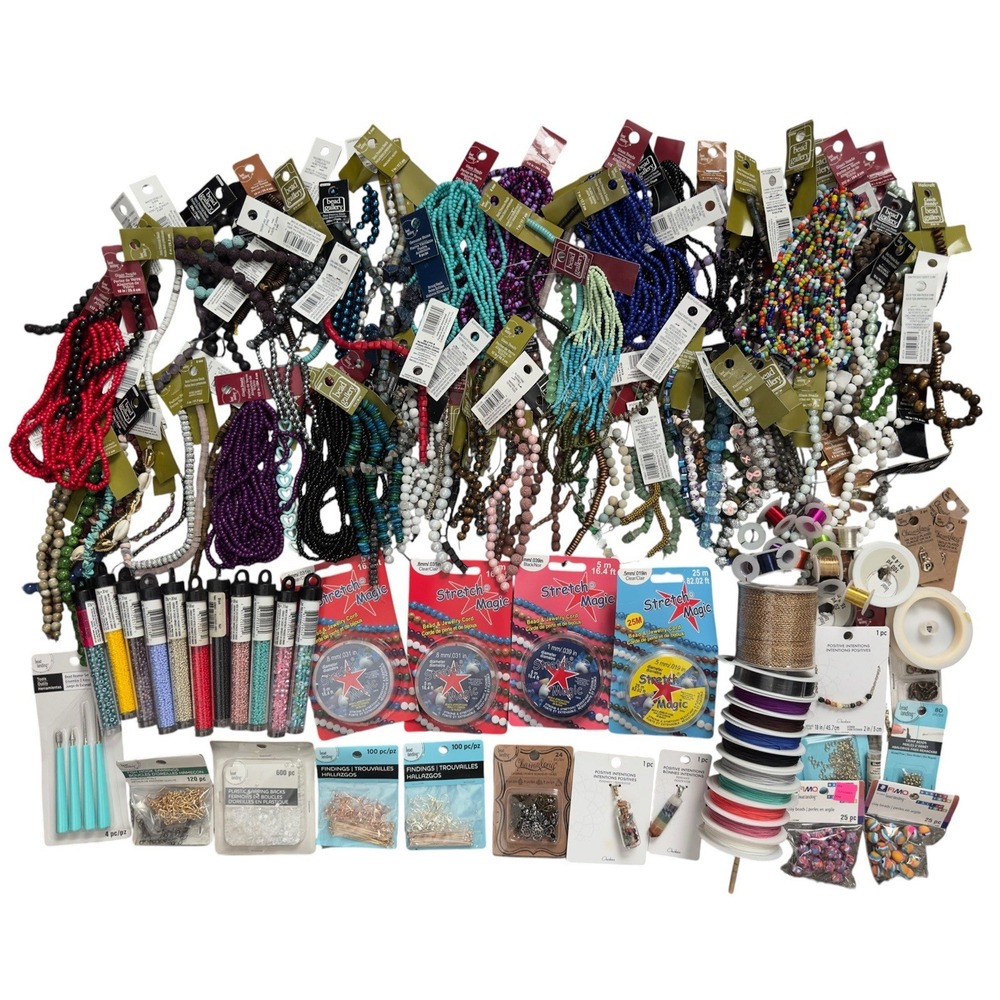 150+ Piece Jewelry Making Supplies Bead Lot Gallery Strands Mixed Lot
